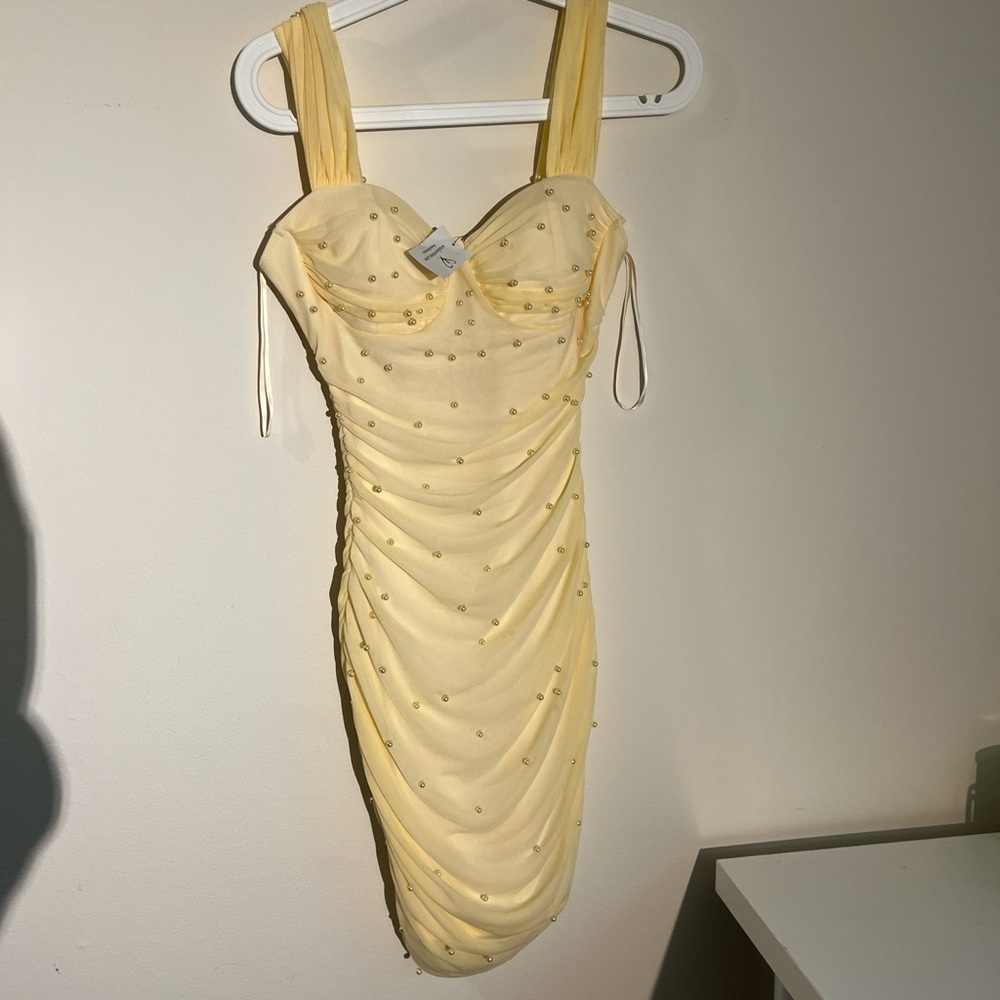 Windsor Breathtaking Impression Faux Pearl Bodycon Mini Dress